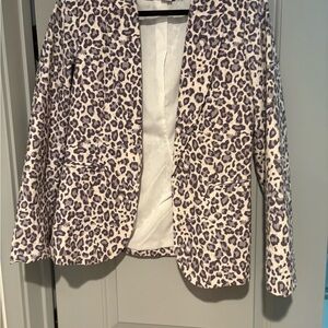 Rachel Zoe Animal Print Blazer in Black and Cream